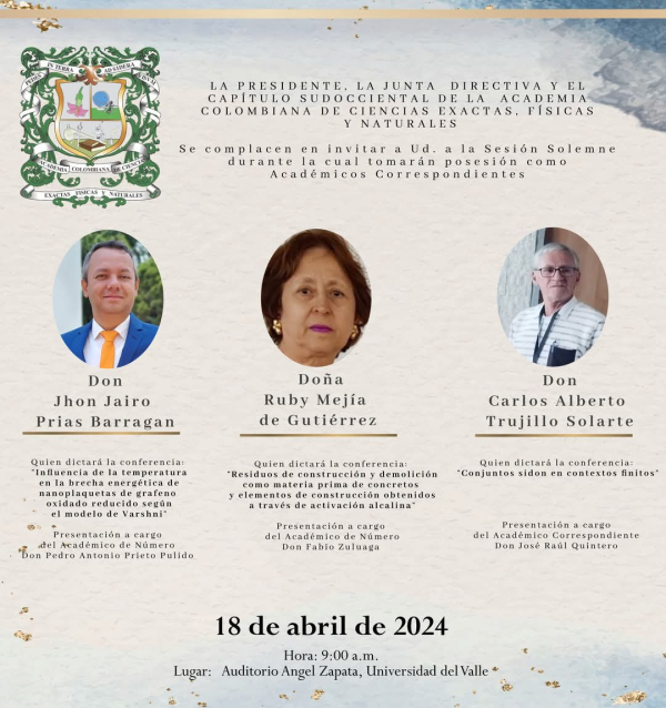 La D Ruby Mejía como miembro académico en la Académica Colombiana de Ciencias Exactas y Naturales.